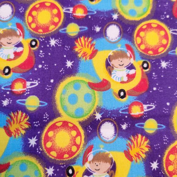 Cotton Fabric Child in Spaceship Space Planets Stars 1 Yd x 44” Hancock Fabrics - Picture 10 of 10